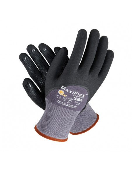 Paire de gants MAXIFLEX 34-845 - Enduction paume, doigts et 3/4 dos + picots Paire de gants MAXIFLEX 34-845 - Enduction paume, doigts et 3/4 dos + picots